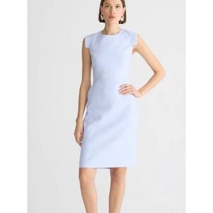 J.Crew Resume Sheath Dress Size 14 Light Blue Linen Blend Office Career Wear